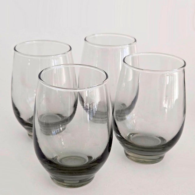 Mid-Century Modern 1970s Libbey Tempo 10 Ounce Flat Tumbler Glasses in Olive Green, Set of 4 For Sale - Image 3 of 10