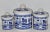 1920s Early 20th Century Transferware Blue Willow 3 Piece Canister Set Blue White Ceramic Canisters For Sale - Image 5 of 9