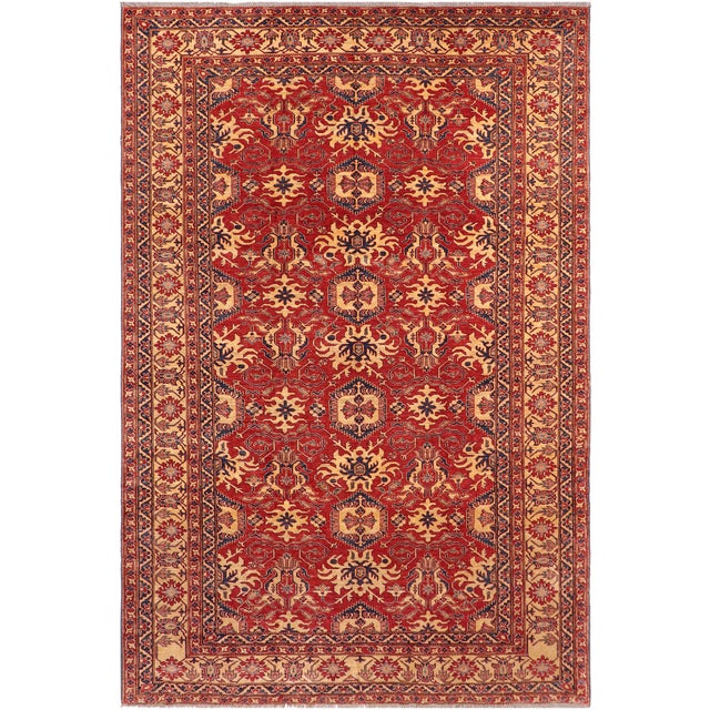 Rustic Super Kazak Red/Gold Wool Rug - 9'9'' X 13'3'' For Sale - Image 10 of 10
