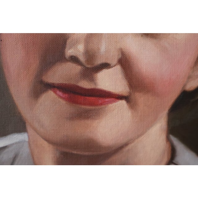 1952 Kenzo Nakamori Signed Oil Portrait of a Woman in Ornate Giltwood Frame For Sale - Image 4 of 18