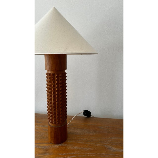 Wood Vintage Brutalist Lamp, Belgium, 1960 For Sale - Image 7 of 8