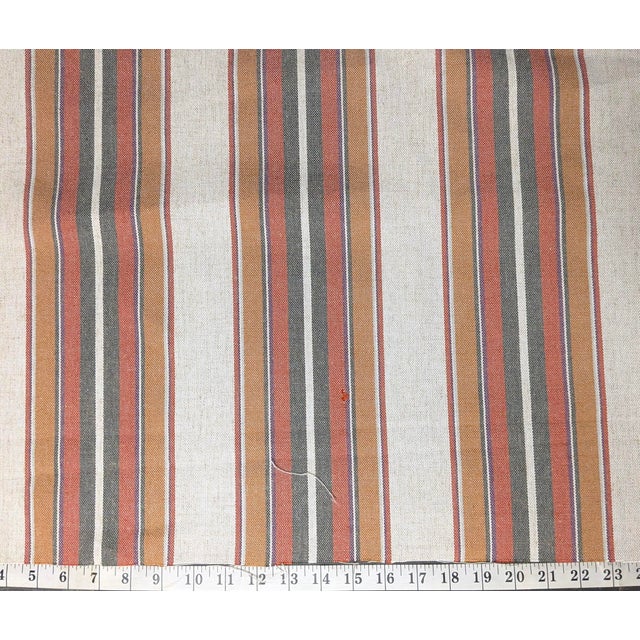 P Kaufmann "Yucatan Stripe" Russet Linen Blend Indoor/Outdoor Fabric-5 Yards For Sale In Los Angeles - Image 6 of 6