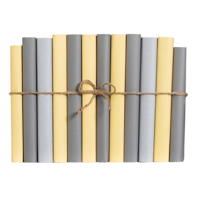 Contemporary Decorative Books - Cloudy Haze Paper Wrapped Book Bundle - 1 Foot of Grey Books For Sale - Image 3 of 3