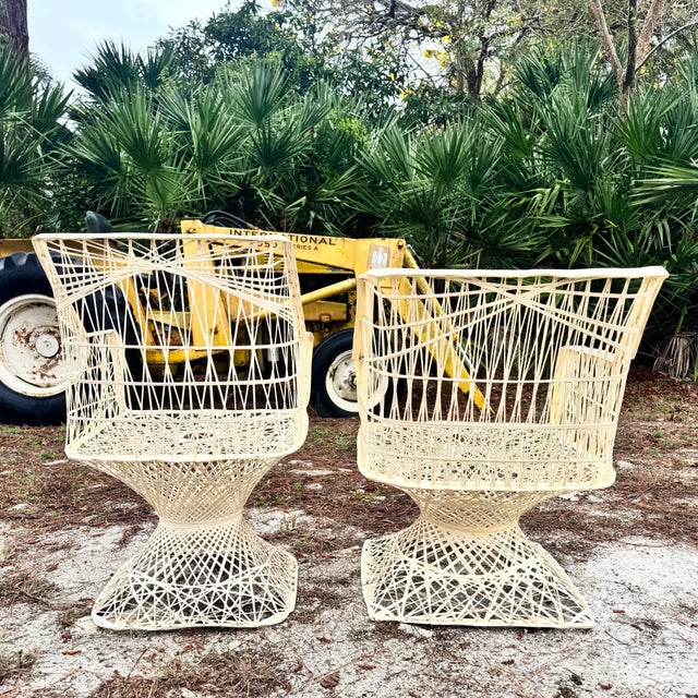 1980s Mid Century Modern Spun Fiberglass Dining Arm Chairs - Set of 4 For Sale - Image 5 of 9