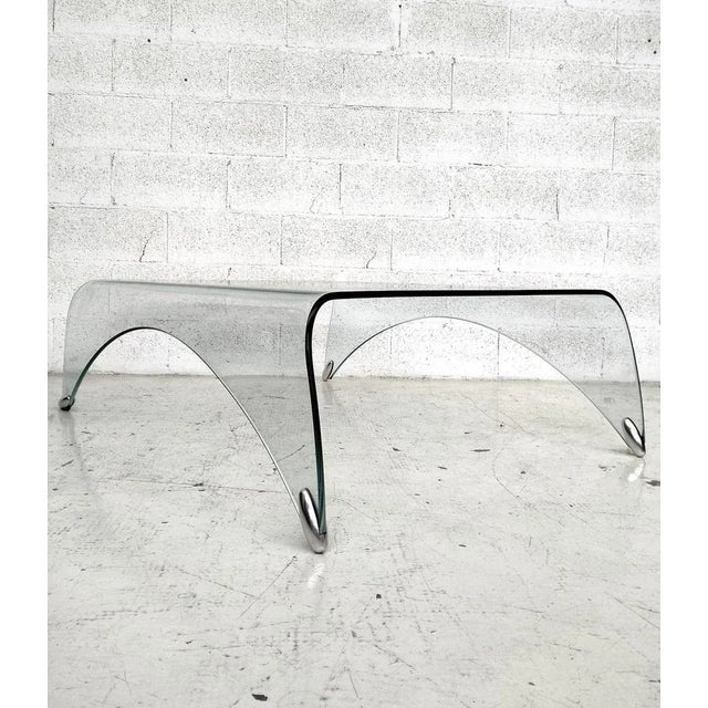 Genio Curved Glass Coffee Table by Massimo Iosa Ghini for Fiam, 2000s For Sale - Image 3 of 12