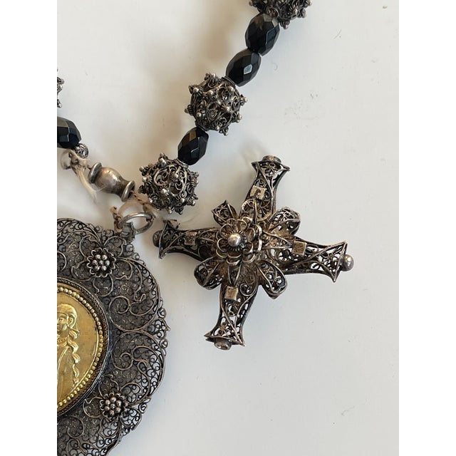 Rate Antique Filigree Silver Rosary Religious Relics For Sale - Image 4 of 5