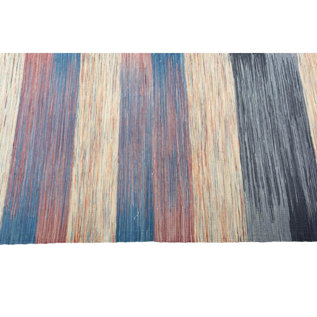 Textile Handwoven Designer Kilim Rug For Sale - Image 7 of 9