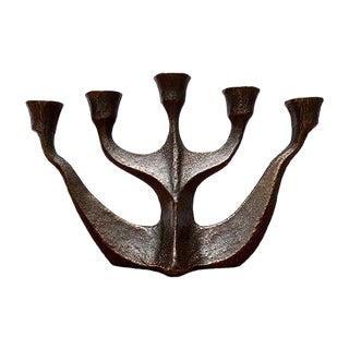 Vintage German Brutalist Metal Candleholder from Dalbeck For Sale