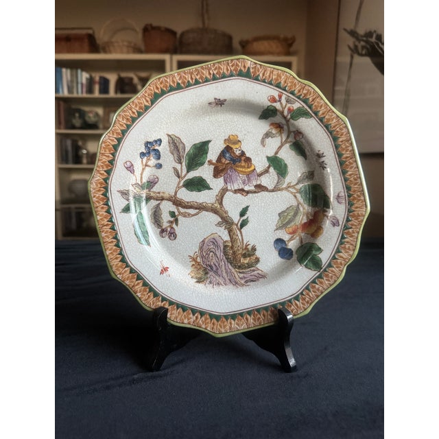 Chinoiserie Vintage Chinoiserie Monkey Plates, Hua Rong Tang Zhi, Set of 4 For Sale - Image 3 of 6