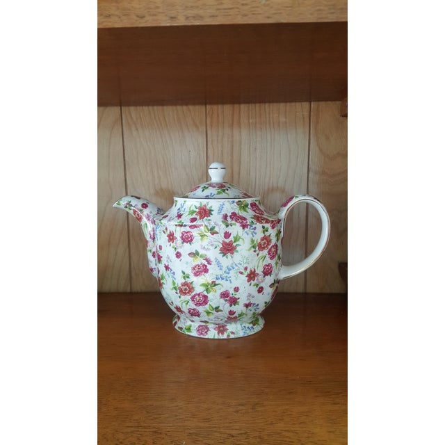 1960s James Sadler Chintz English Tea Pot Chairish