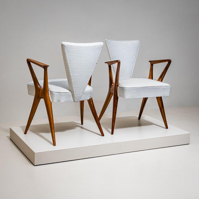 Mid-Century Modern Set of Four Armchairs, Italy, 1950s For Sale - Image 3 of 9