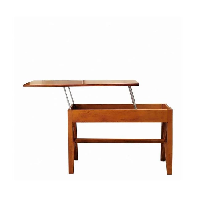 Wooden Console Table with Lifting Top, Italy 1960s For Sale - Image 4 of 8