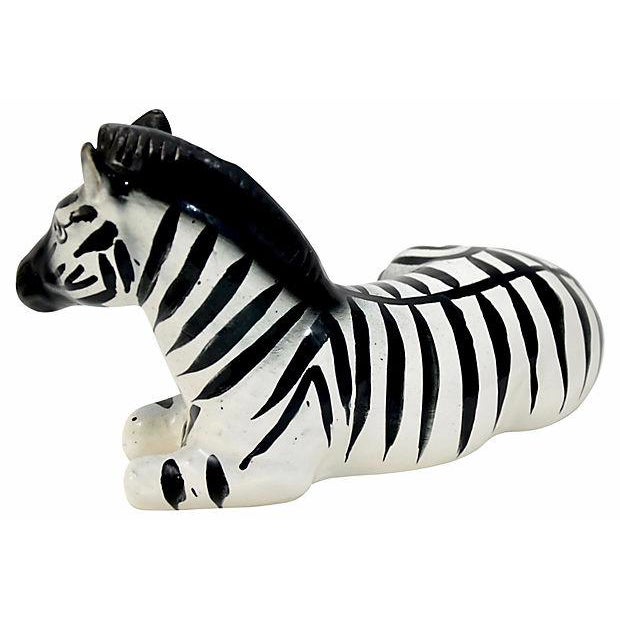 Italian Ceramic Seated Zebra Figurine Chairish