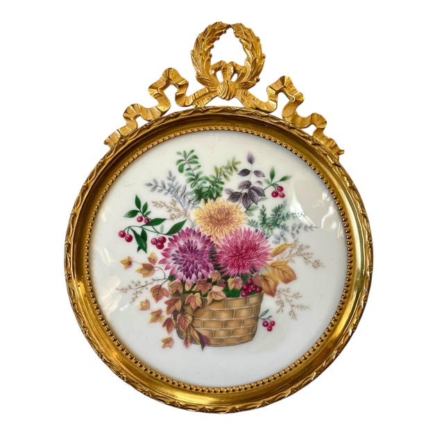 Gold Bouquet of Flowers in Bronze and Porcelain from Limoges, 1920s For Sale - Image 8 of 8