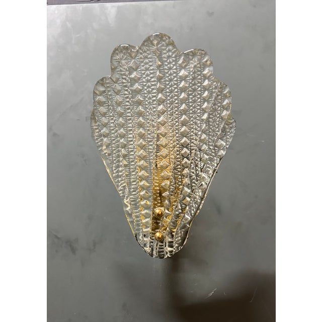 1960s Vintage Art Deco Wall Sconces in Murano Glass, 1960s, Set of 2 For Sale - Image 5 of 7
