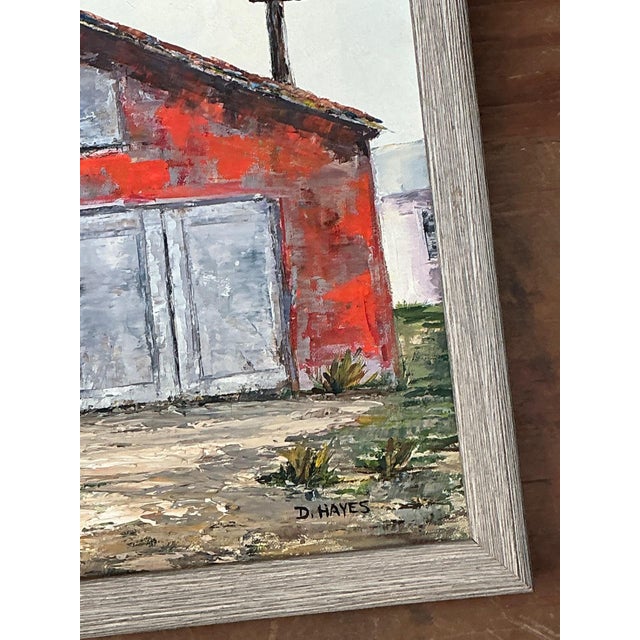 Framed D. Hayes Barn Landscape Painting For Sale - Image 12 of 17