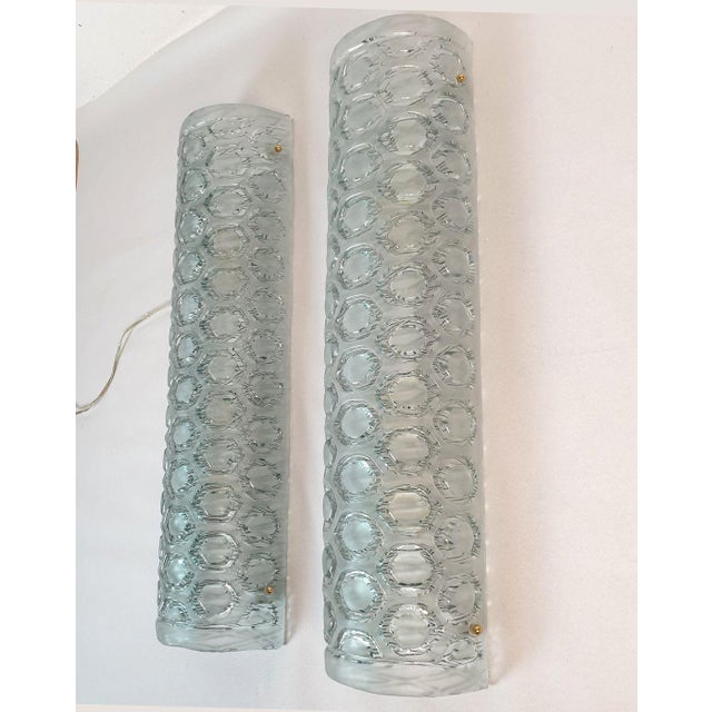 Mid-Century Modern 1980s Pair of Green Murano Glass Mid Century Sconces For Sale - Image 3 of 10