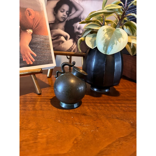 Antique Miniature Art Deco Diskometal Vase/Sculpture by Just Andersen | 1920s | Denmark For Sale - Image 9 of 10