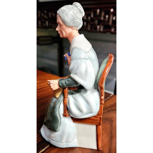 Royal Doulton English Polychrome Painted Fine Porcelain Titled: "Embroidering" Figurine. Model No. H.N. 2855 Marked &...