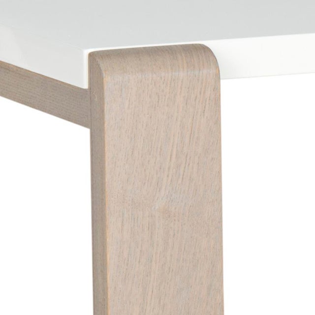 Modern Mid Scandinavian Lacquer Coffee Table in White & Grey For Sale - Image 3 of 5