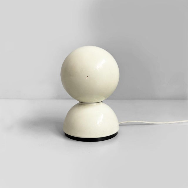 Metal Italian Modern White Eclisse Table Lamp by Vico Magistretti for Artemide, 1970s For Sale - Image 7 of 13