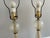 Pair of Elegant 1940's Hollywood Regency MCM Etched and Cut Glass Lamps 21.5" to socket, 31" to top of finial; base is...