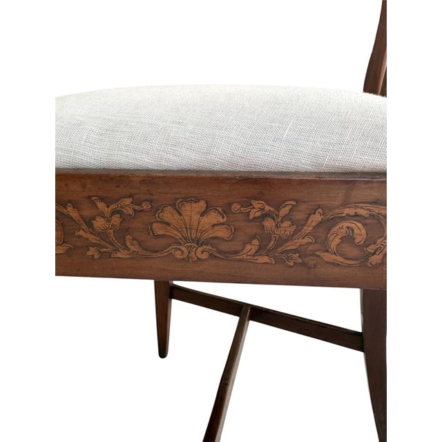 Rare Pair of Late 18th Century Directoire Penwork and Cherrywood Side Chairs, Circa 1790. For Sale In West Palm - Image 6 of 12