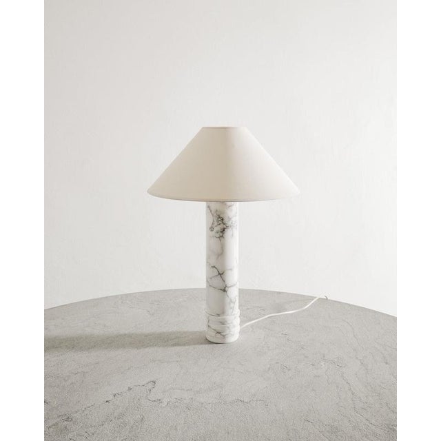 Swedish Mid-Century B-10 Marble Cylinder Desk or Table Lamp by Bergboms Sweden, 1960s For Sale - Image 4 of 4
