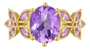 Kai Rose De France Amethyst Pink Sapphire Ring in 14k Solid Gold, size 4