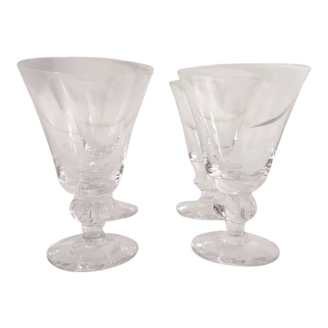 Mid-Century Clear Ball Stem Glasses - Set of 4 For Sale