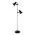 Black Metal Dual Shade Floor Lamp Mid-Century Modern 1970s For Sale