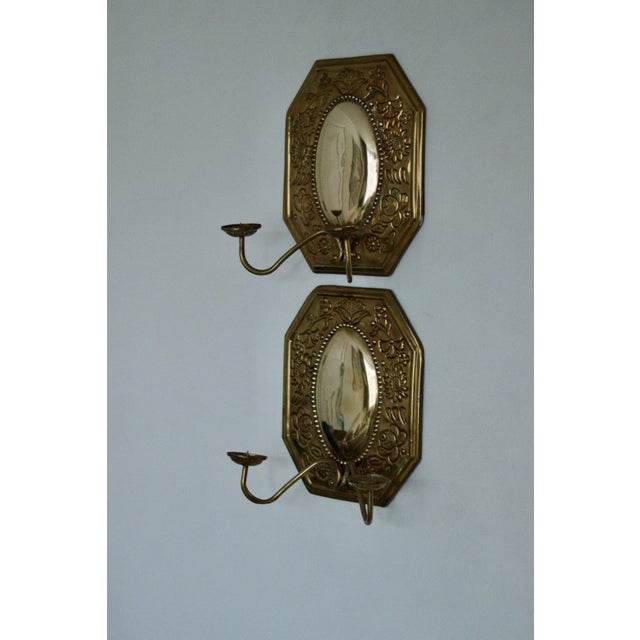 Mid-Century Swedish Octagonal Brass Double Arm Sconces, Set of 2 For Sale - Image 11 of 18