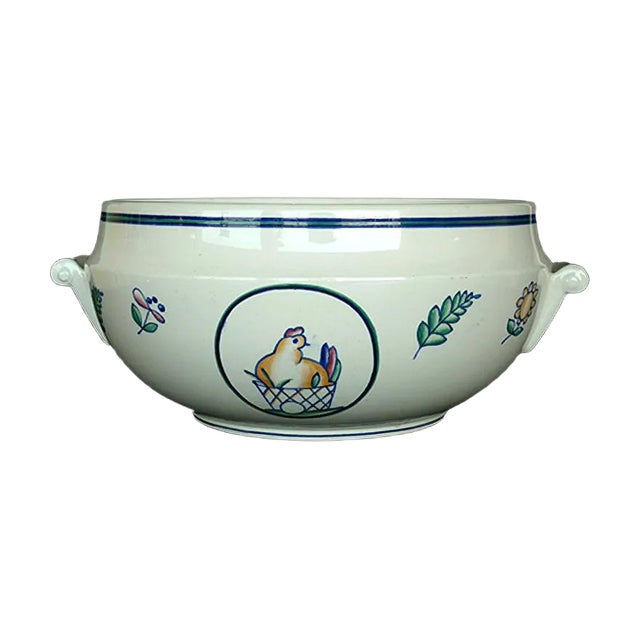 Italian Pottery Bowl by Giovanni Gariboldi for San Cristoforo Ginori, 1930s For Sale