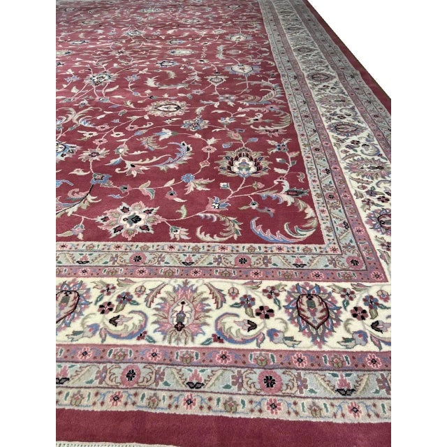 Fine Hand Knotted Persian Kashan Rug For Sale In Washington DC - Image 6 of 13