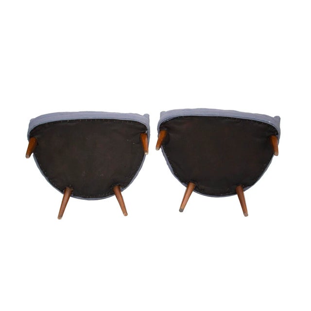 Petite Pair of Tufted Midcentury Armchairs For Sale - Image 11 of 12
