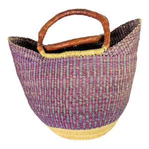 Purple and Green Handcrafted African Basket