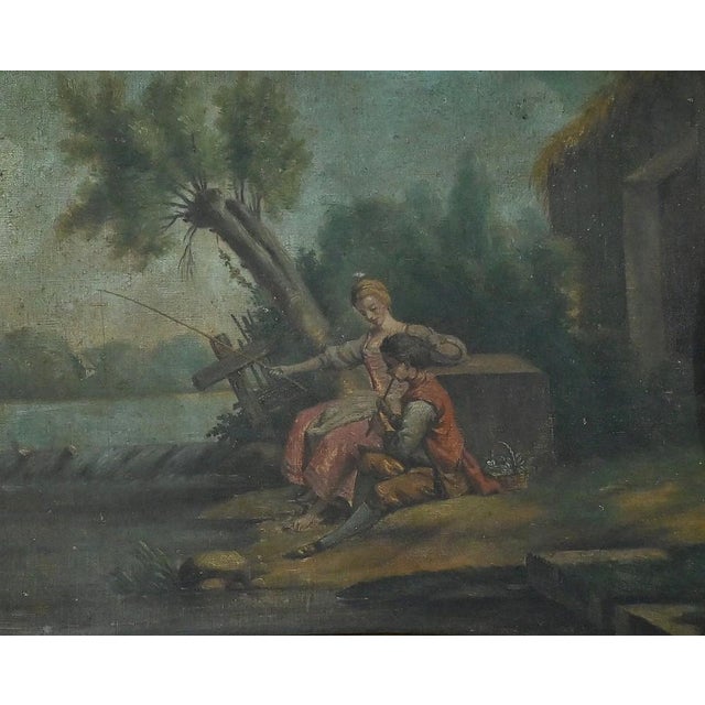 Wood Late 19th Century Louis XV Painted Wooden Trumeau Mirror For Sale - Image 7 of 15