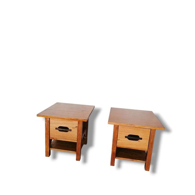 Brown Mid-Century Modern Teak Nightstands, 1960s, Set of 2 For Sale - Image 8 of 9