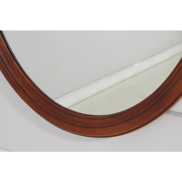 Henkel Harris Henkel Harris Cherry Oval Wall Mirror For Sale - Image 4 of 12