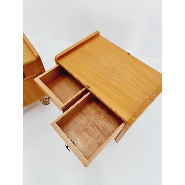 Wood Mid-Century German Ash and Teak Nightstands from WK Möbel, 1960s, Set of 2 For Sale - Image 7 of 11