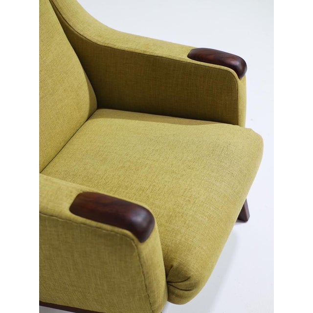 Vintage Lounge Chairs in Teak and Yellow Fabric, 1960s, Set of 2 For Sale - Image 11 of 13