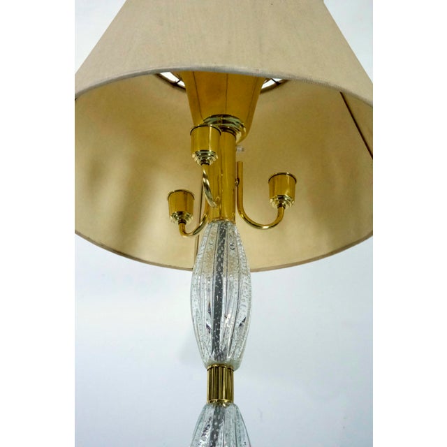 Italian Murano Glass and Brass Floor Lamp by Ercole Barovier, 1940s For Sale - Image 14 of 15