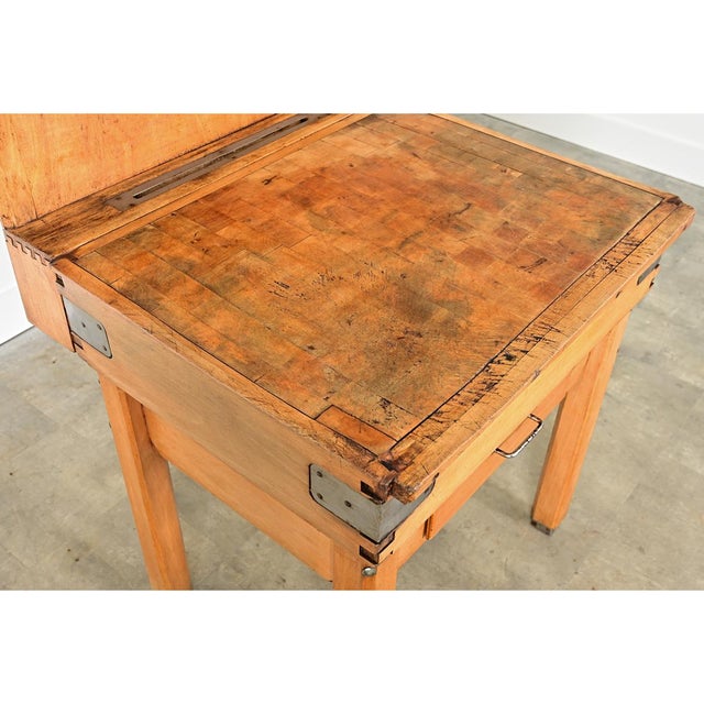 French Early 20th Century Pine Butcher Block Table For Sale In Baton Rouge - Image 6 of 11