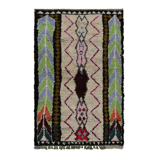 Vintage Moroccan Rug With Polychromatic Geometric Patterns, From Rug & Kilim For Sale