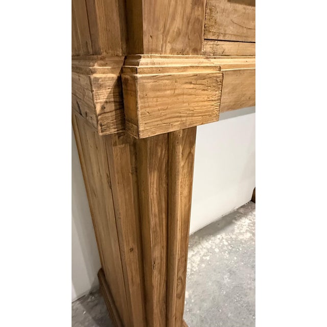 Brown 1990s Reclaimed Wood Fireplace Mantel For Sale - Image 8 of 8