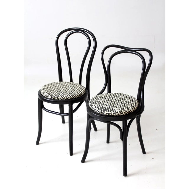 Mid 20th Century Pair of Painted Bentwood Chairs With Upholstery For Sale - Image 5 of 11