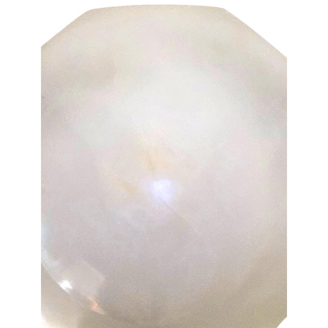 Early 20th Century Large Original Art Deco Off-White Alabaster Coupe W/ Nickel and Alabaster Canopy For Sale - Image 9 of 16
