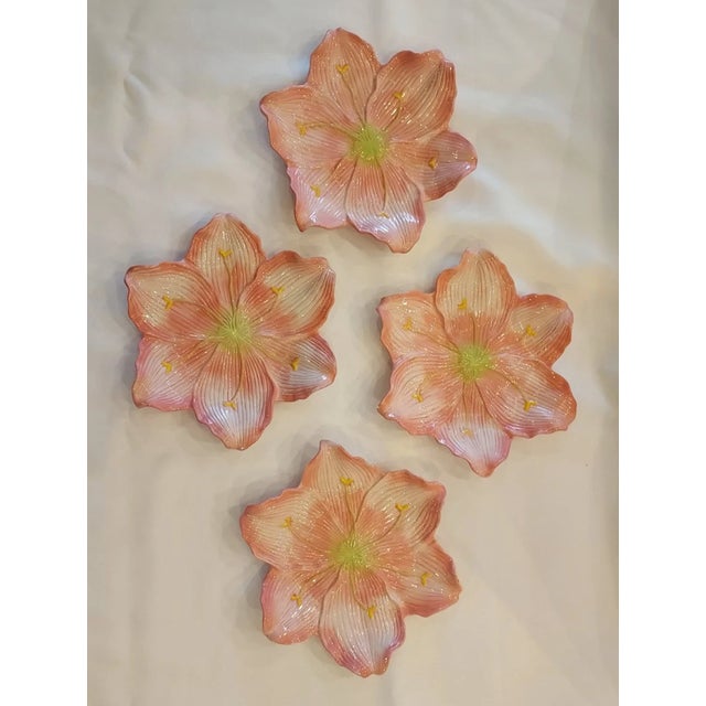Mid-Century Modern Vintage Mid-Century Modern Ambiance Collection: Lily by Nanette Vacher; Bowls and Plates-Set of 4 For Sale - Image 3 of 7