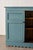 Wood Antique English Pine Blue Painted Cabinet With Interior Shelves + Scalloped Apron For Sale - Image 7 of 10