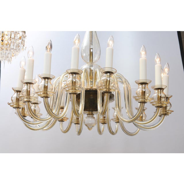 1960s 16-Light Amber Venetian Glass Chandelier, Italy For Sale - Image 17 of 18